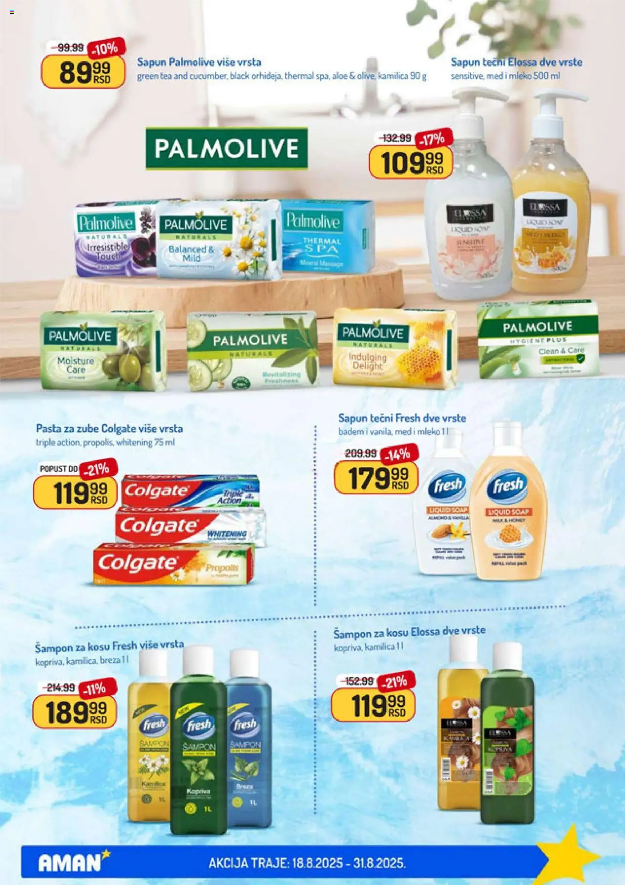 Aman katalog - važi od 18.08.2025 | Strana: 36 | Proizvode: Colgate, Šampon, Sapun, Pasta za zube