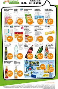 Náhled letáku Můj obchod leták od 10.10.2025 | Strana: 2 | Produkty: Mattoni, Hranolky, Hotová jídla, Radegast