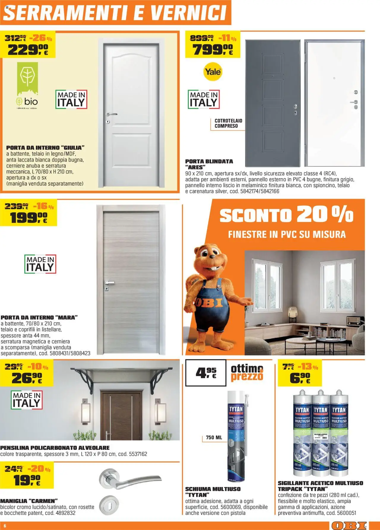 Volantino OBI del 02.10.2025 | Pagina: 6 | Prodotti: Acqua, Silicone
