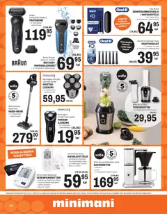 Minimani-mainoslehti voimassa 05.11.2025 alkaen | Sivu: 12 | Tuotteet: Leikkuri, Kahvinkeitin, Partakone, Tehosekoitin