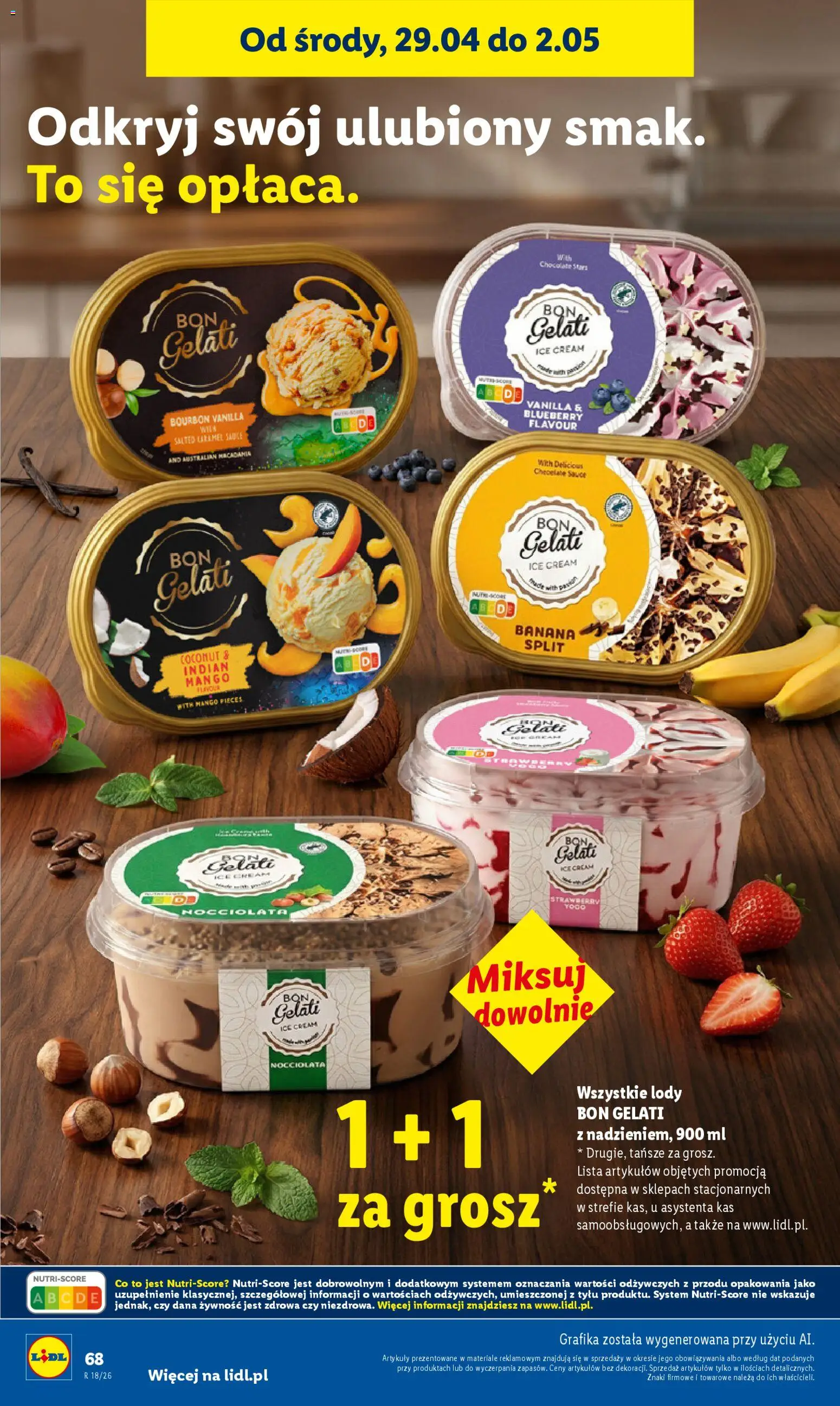 Lidl Polsko leták od 29.04.2026 | Strana: 68 | Produkty: Mango, Bourbon, Bon Gelati