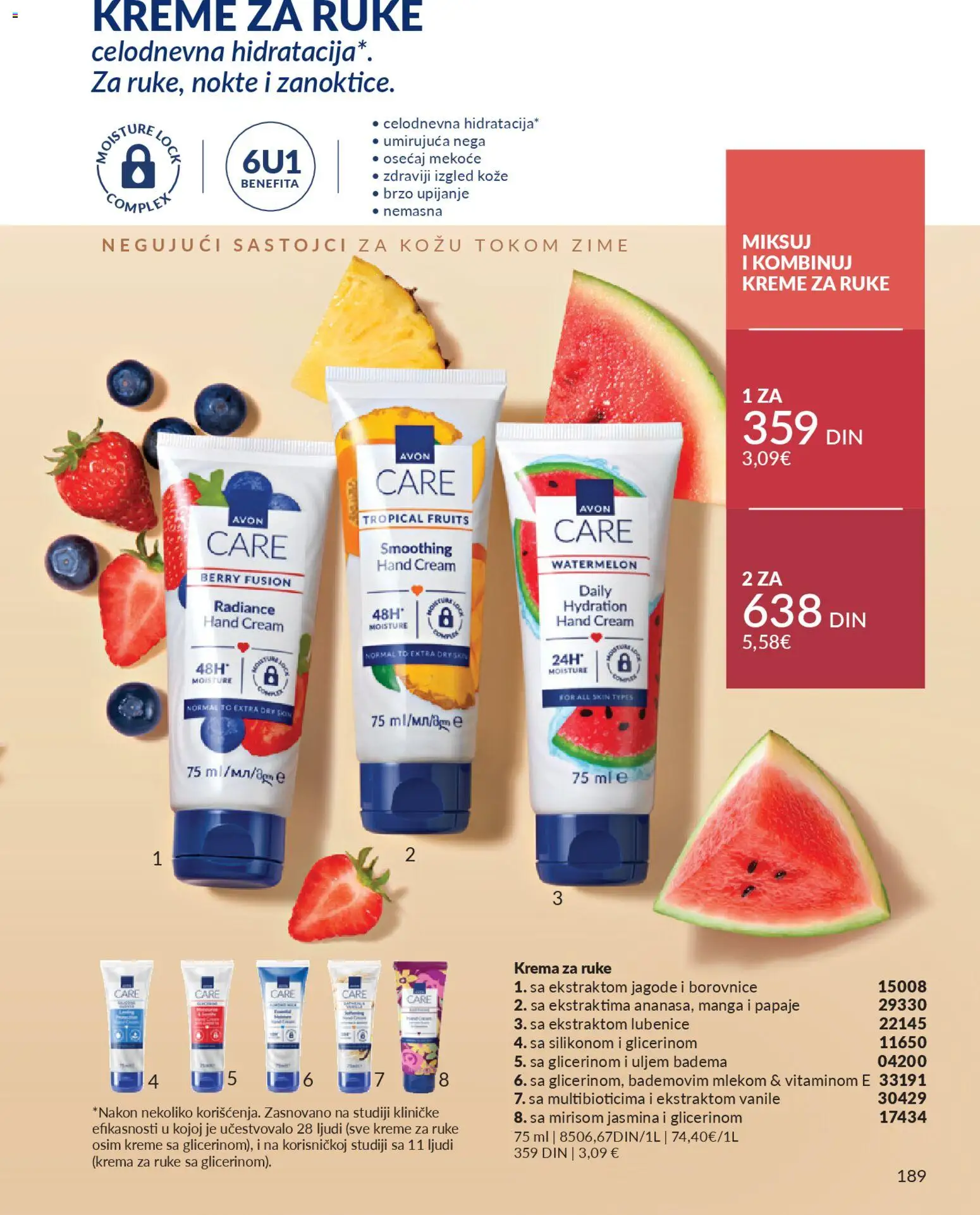 AVON katalog - važi od 29.12.2025 | Strana: 191 | Proizvode: Jagode, Krema, Krema za ruke