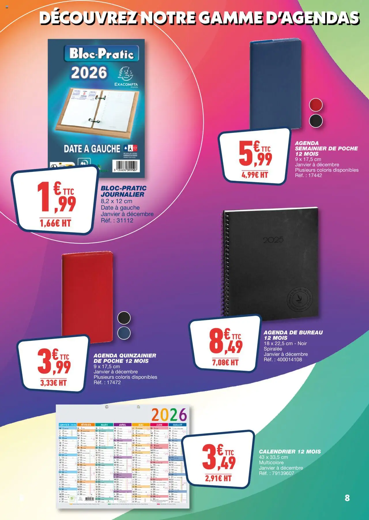  | Page: 8 | Produits: Bureau, Calendrier