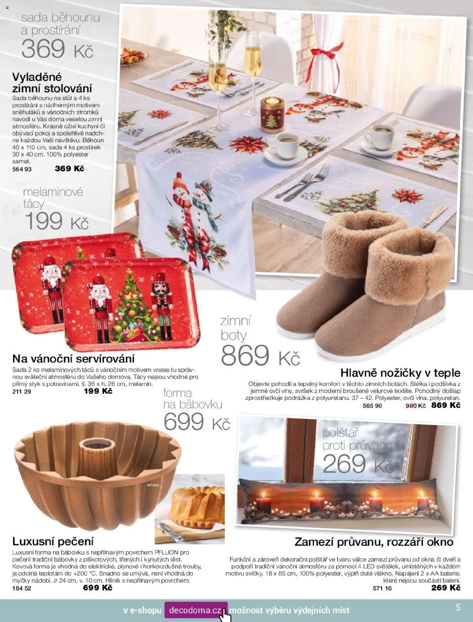 Decodoma katalog od 10.11.2025 | Strana: 5 | Produkty: Prostírání, Boty, Běhoun, LED