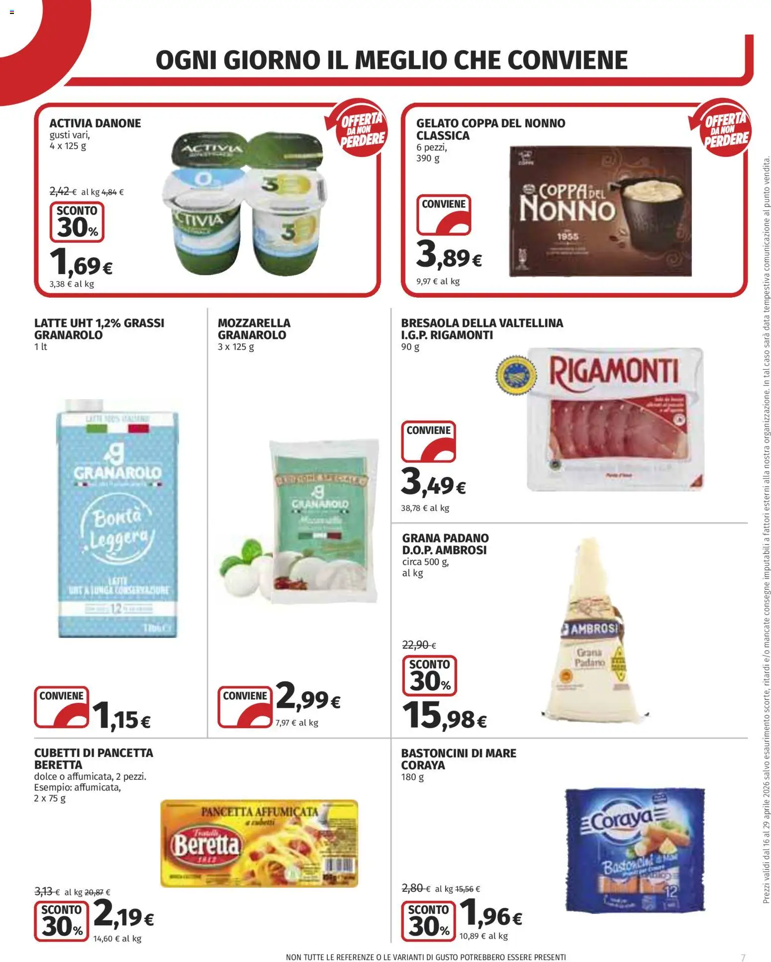 Volantino COOP del 16.04.2026 | Pagina: 7 | Prodotti: Bresaola, Mozzarella, Latte, Grana Padano
