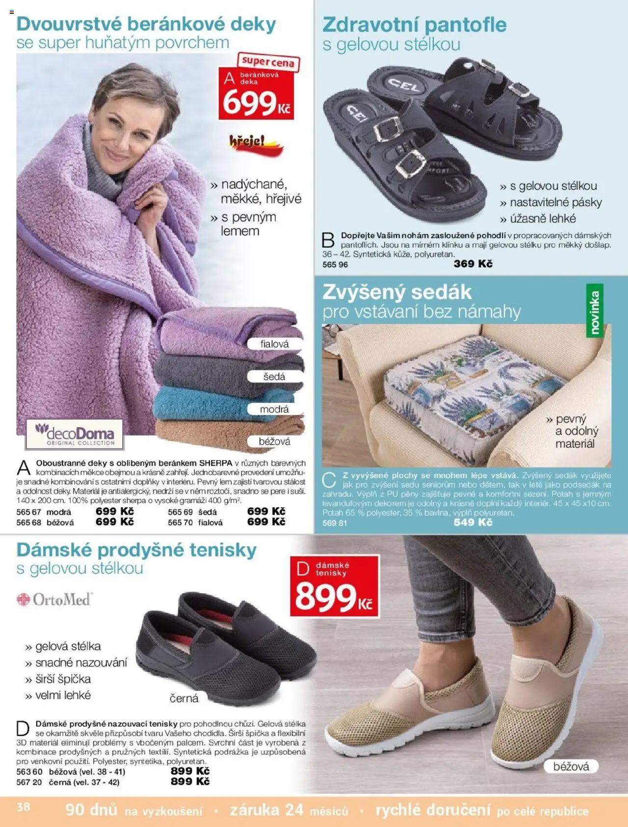 Decodoma katalog Podzim 2025 od 25.08.2025 | Strana: 38 | Produkty: Pantofle, Deka, Podsedák, Deky