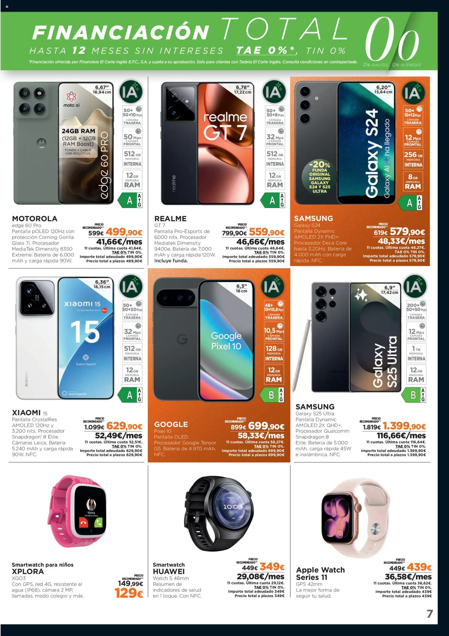 El Corte Inglés Black Friday │ válido desde el 17.11.2025 | Página: 7 | Productos: Apple, Cámara, Cable, Batería