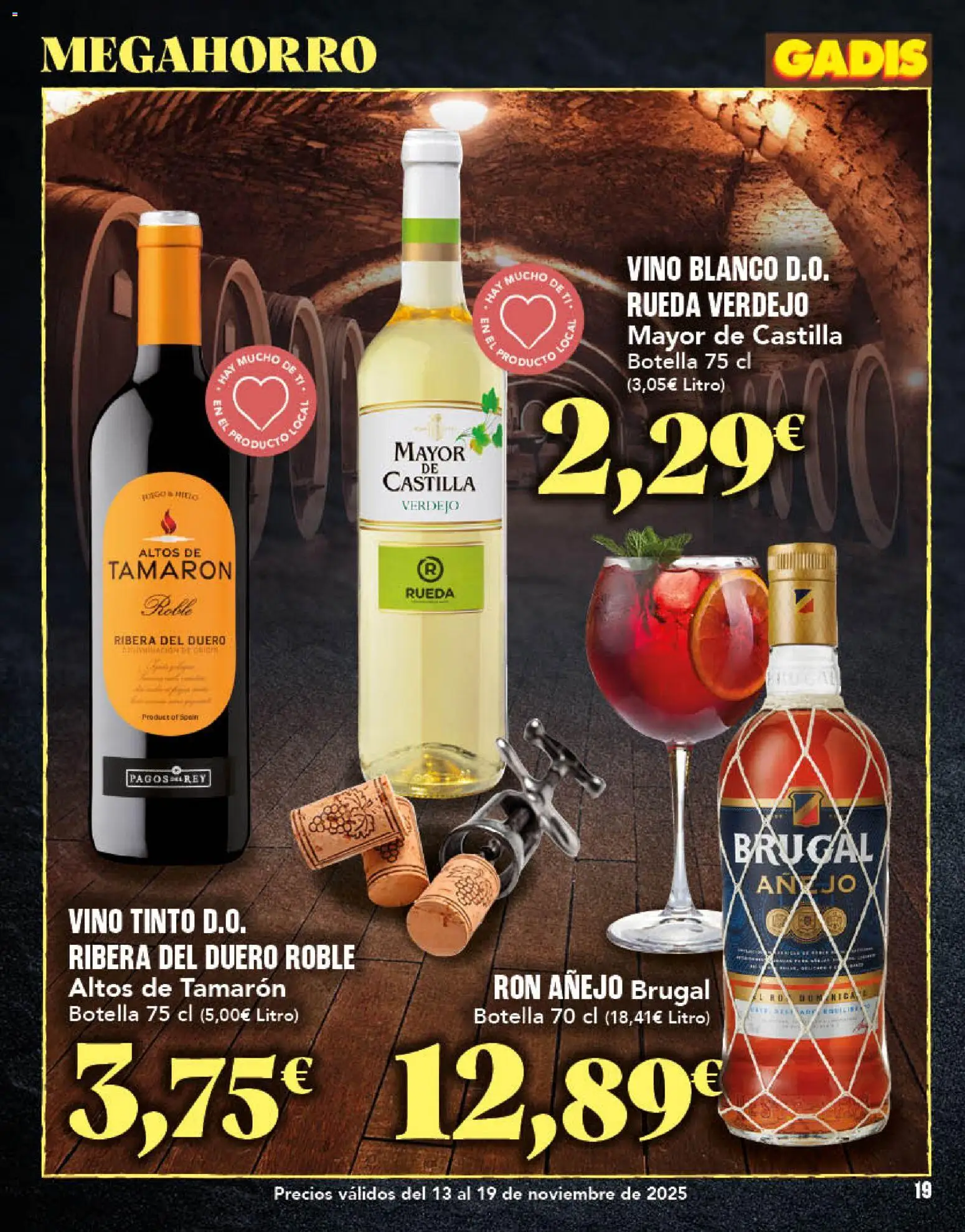 Gadis - folleto │ válido desde el 13.11.2025 | Página: 19 | Productos: Ron, Vino