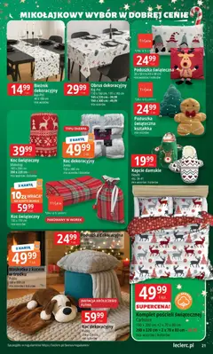 Pogląd oferty "E.Leclerc Gazetka" - ważna od 25.11.2025 | Strona: 21 | Produkty: Karta, Kapcie, Poduszka, Koc
