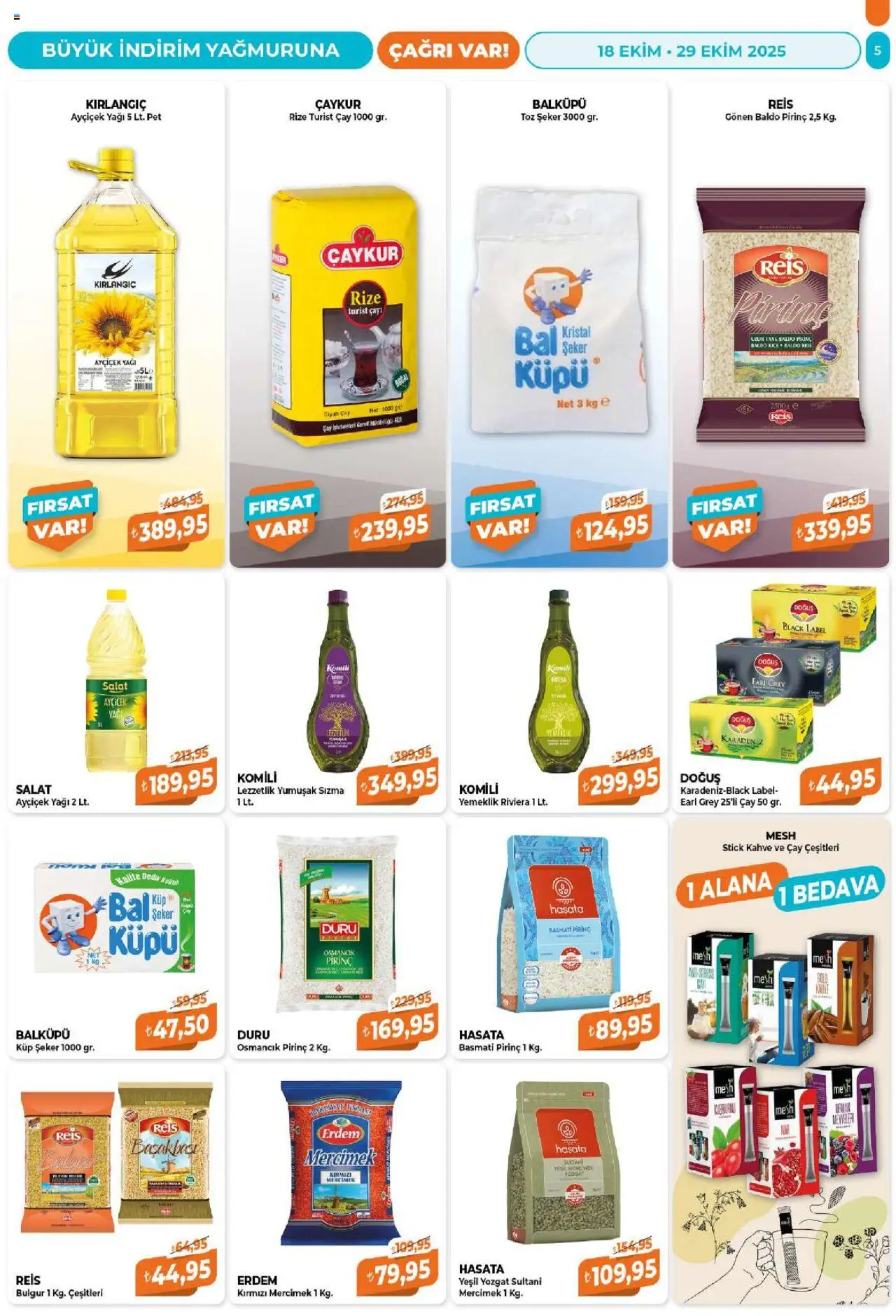 Çağrı Market Katalog - 18.10.2025 tarihinden itibaren geçerlidir | Sayfa: 5 | Ürünler: Ravioli, Kahve, Pirinç, Küp şeker