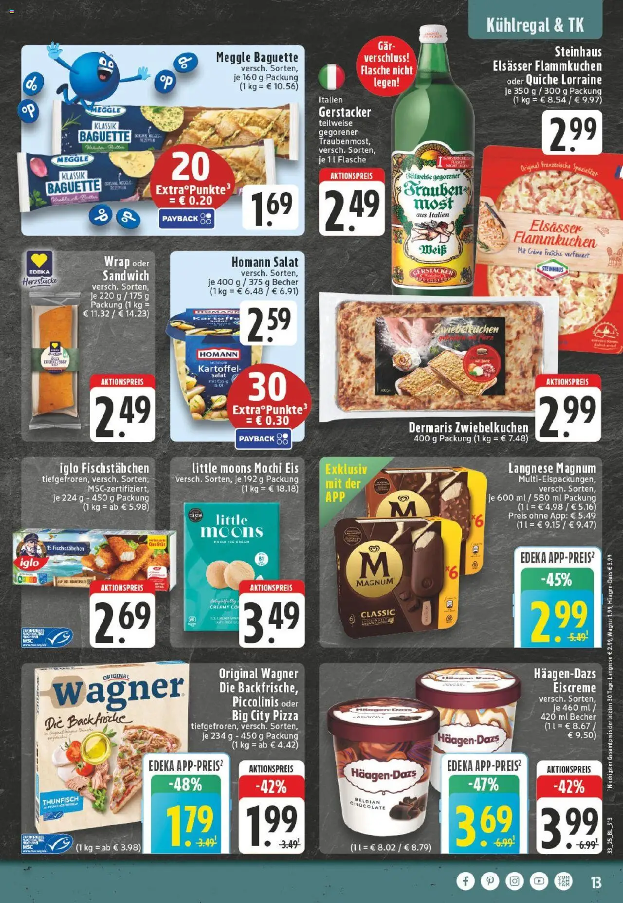 Edeka prospekt Willich	 - gültig ab dem 11.08.2025 | Seite: 13 | Produkte: Iglo, Baguette, Creme, Salat