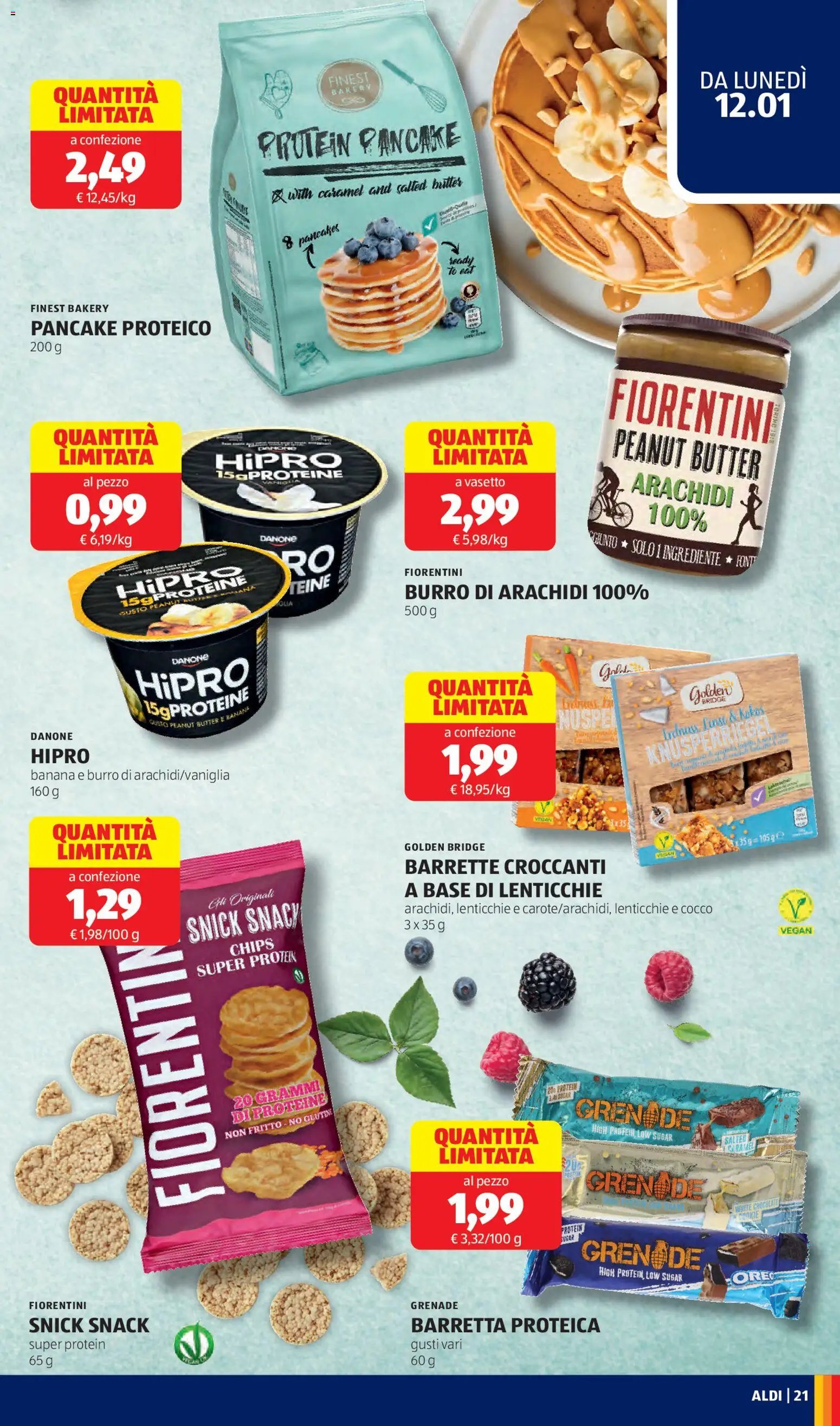 Volantino Aldi del 12.01.2026 | Pagina: 21 | Prodotti: Lenticchie, Burro, Cocco, Arachidi