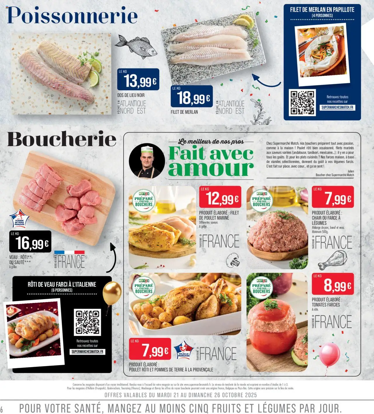 {H1} | Page: 6 | Produits: Base, Rôti de veau, Tomates, Pommes de terre
