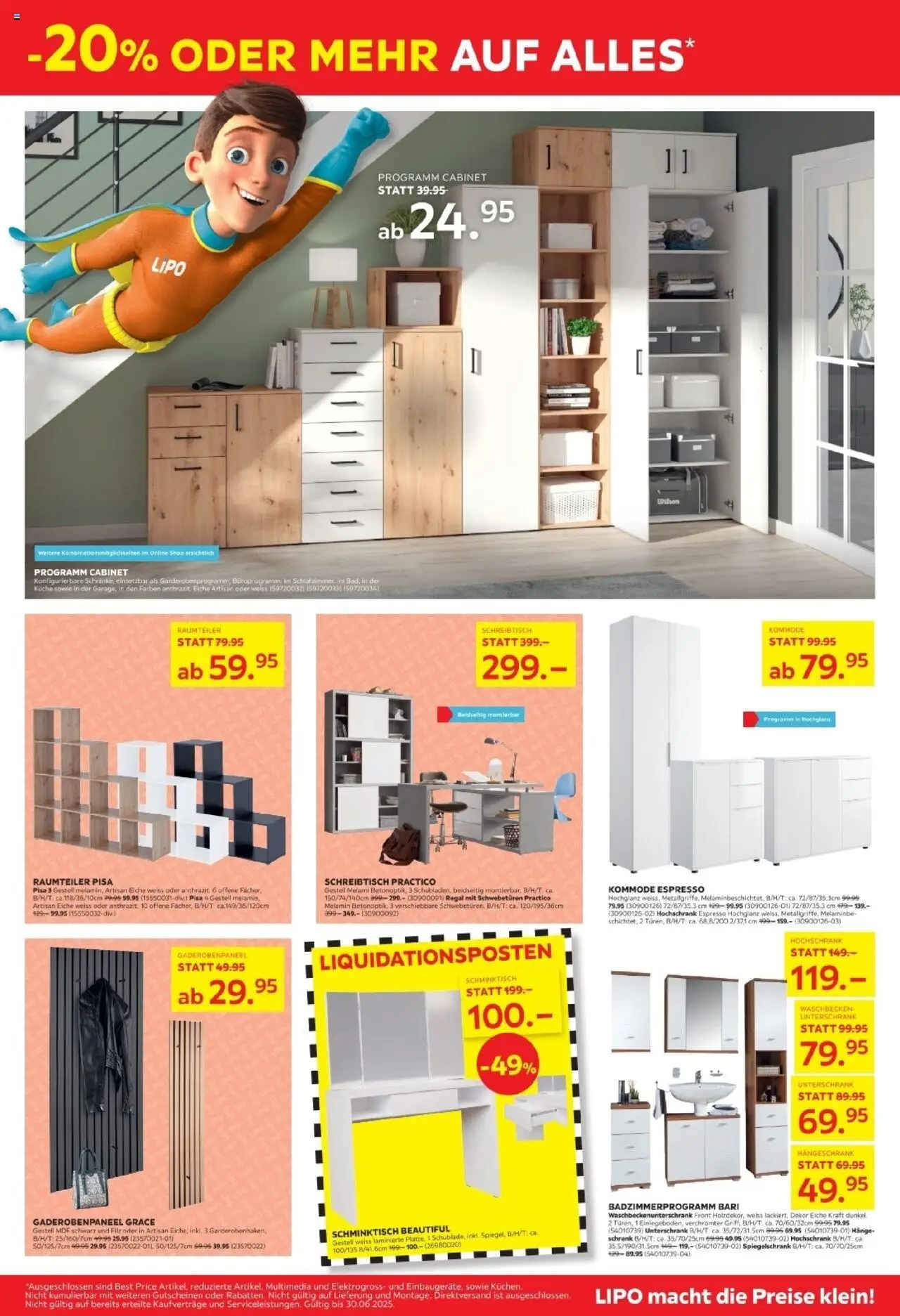 Lipo Aktionen ab 17.06.2025 | Seite: 5 | Produkte: Kommode, Spiegelschrank, Regal, Hängeschrank