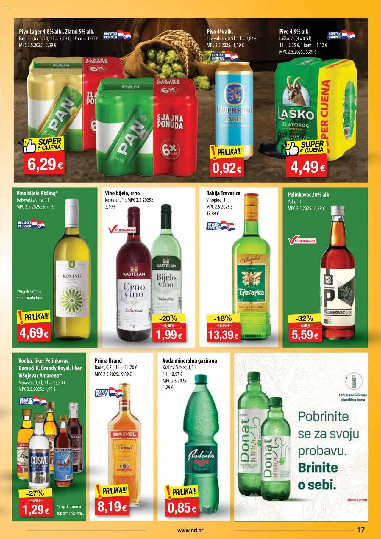 NTL katalog | vrijedi od 08.10.2025 | Stranica: 17 | Proizvodi: Pelinkovac, Vino, Voda, Liker