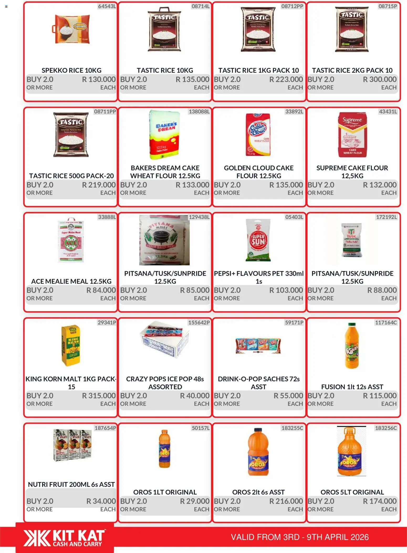New KIT KAT Cash & Carry catalogue – valid from 03.04.2026 | Page: 10 | Products: Cake, Flour, Rice, Fruit