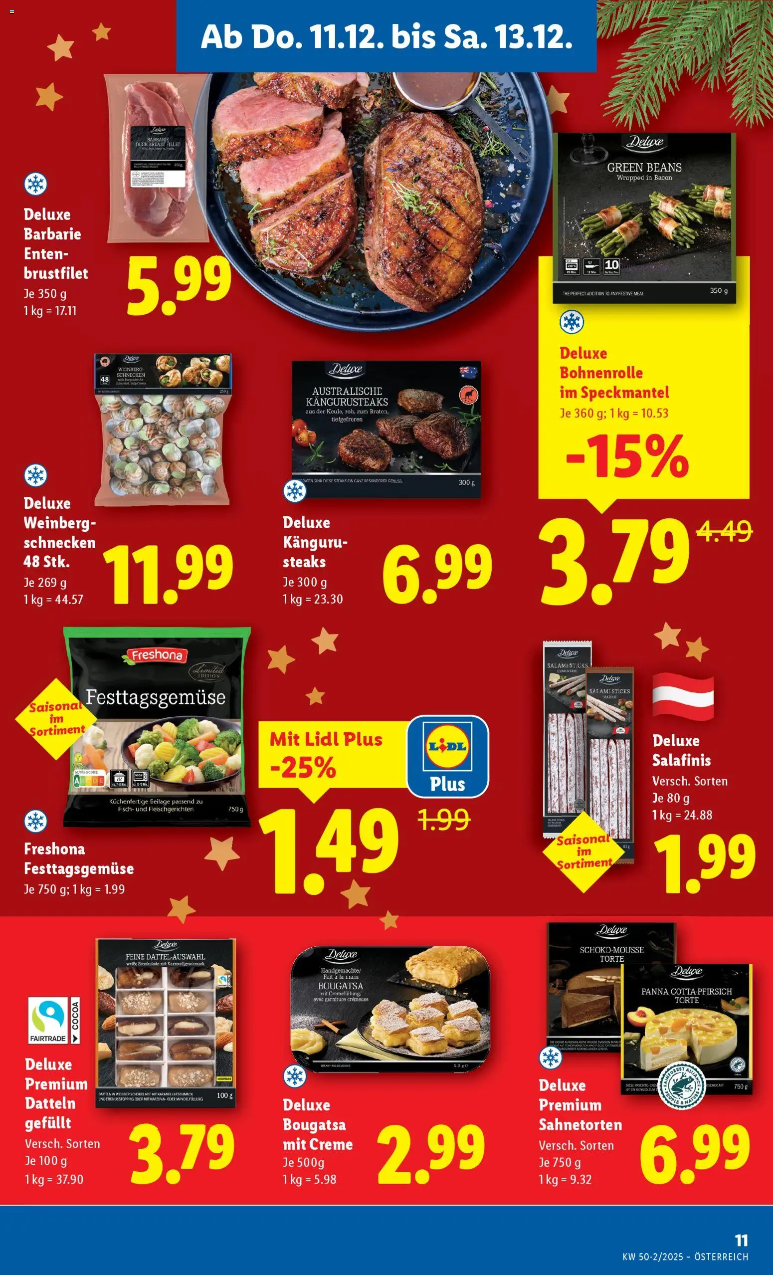 Lidl Flugblatt - Altenmarkt im Pongau, St. Johann im Pongau, Zell am See gültig ab 11.12.2025 | Seite: 13 | Produkte: Creme, Schokolade, Salami, Fisch
