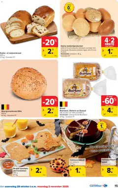 Carrefour - Hypermarkten Promoties  - Voorbeeld van een folder van Carrefour, geldig van 29.10.2025 | Pagina: 15 | Producten: Pannenkoeken, Broodje, Calvados, Brood