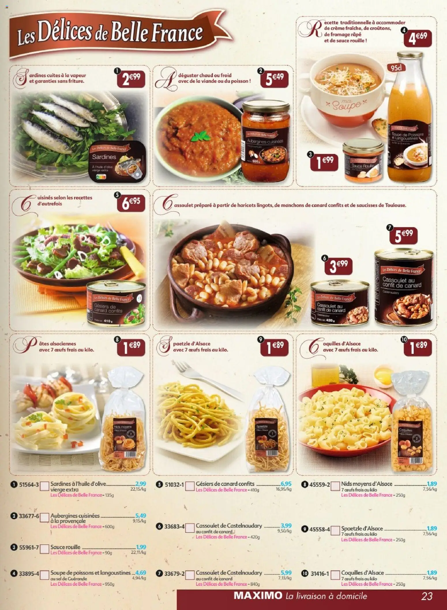 {H1} | Page: 23 | Produits: Sel, Confit de canard, Œufs, Viande