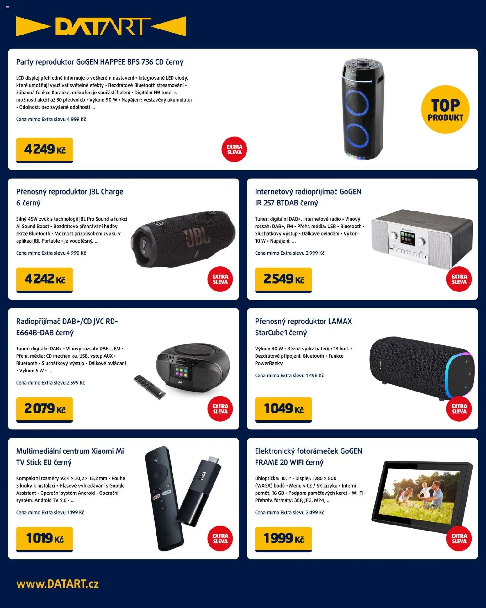 Datart leták od 03.12.2025 | Strana: 8 | Produkty: Rádio, Reproduktor, Internetové rádio, Baterie