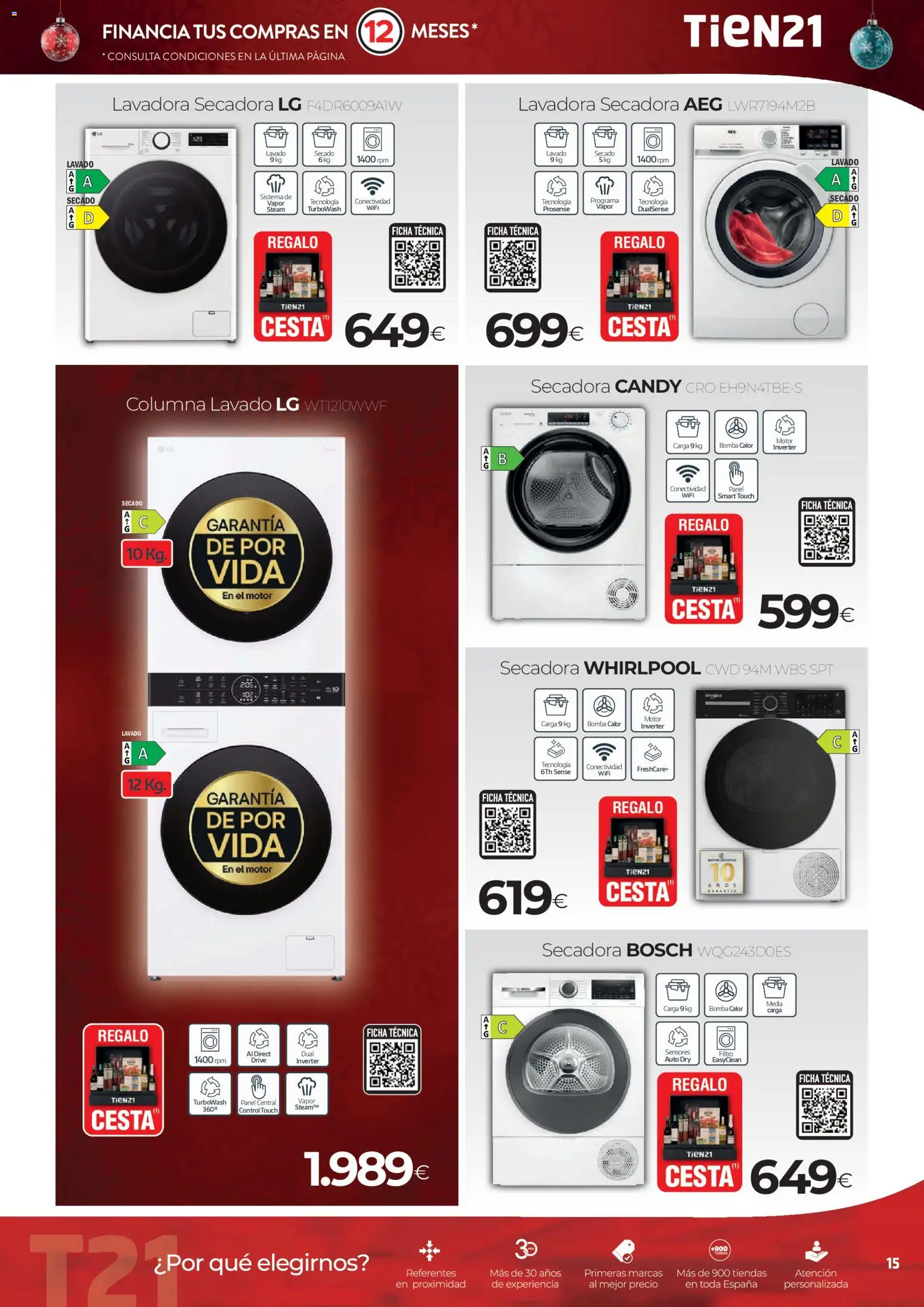 Tien 21 folleto │ válido desde el 01.12.2025 | Página: 15 | Productos: Lavadora, Secadora, Cesta