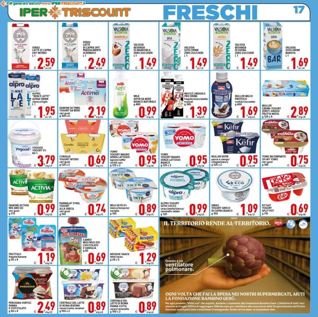 Volantino Ipertriscount del 27.08.2025 | Pagina: 17 | Prodotti: Yogurt greco, Panna, Frutta, Latte