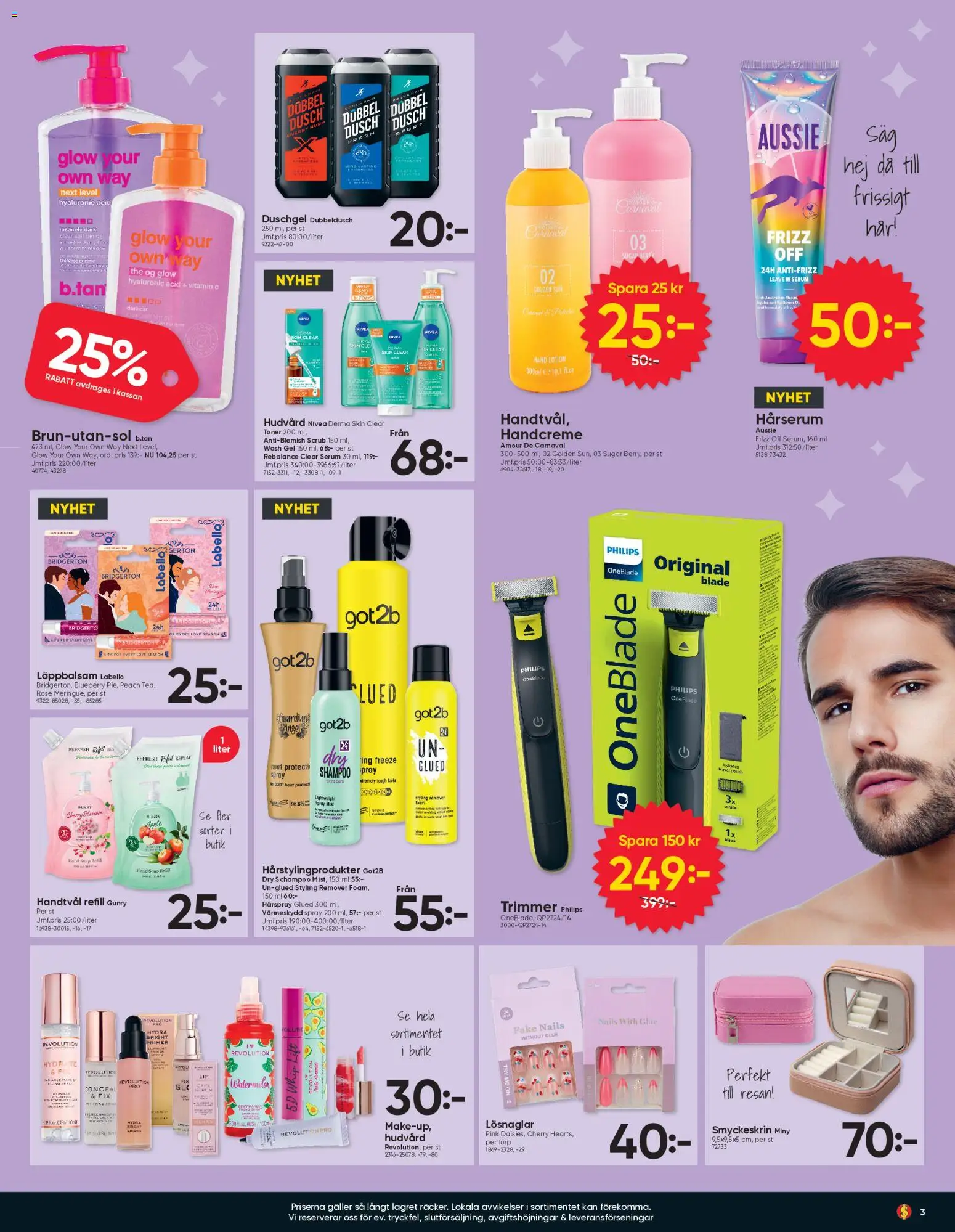 Dollar Store reklamblad aktuell från 16.03.2026 | Sida: 3 | Produkter: Trimmer, Galler, Dusch, Serum