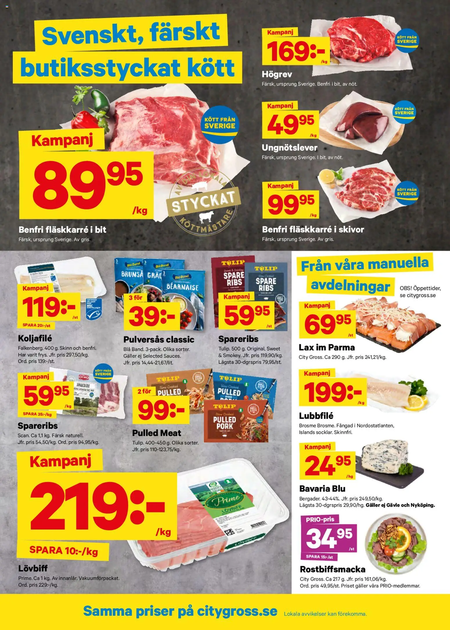 City Gross reklamblad aktuell från 26.01.2026 | Sida: 2 | Produkter: Galler, Lövbiff, Lax