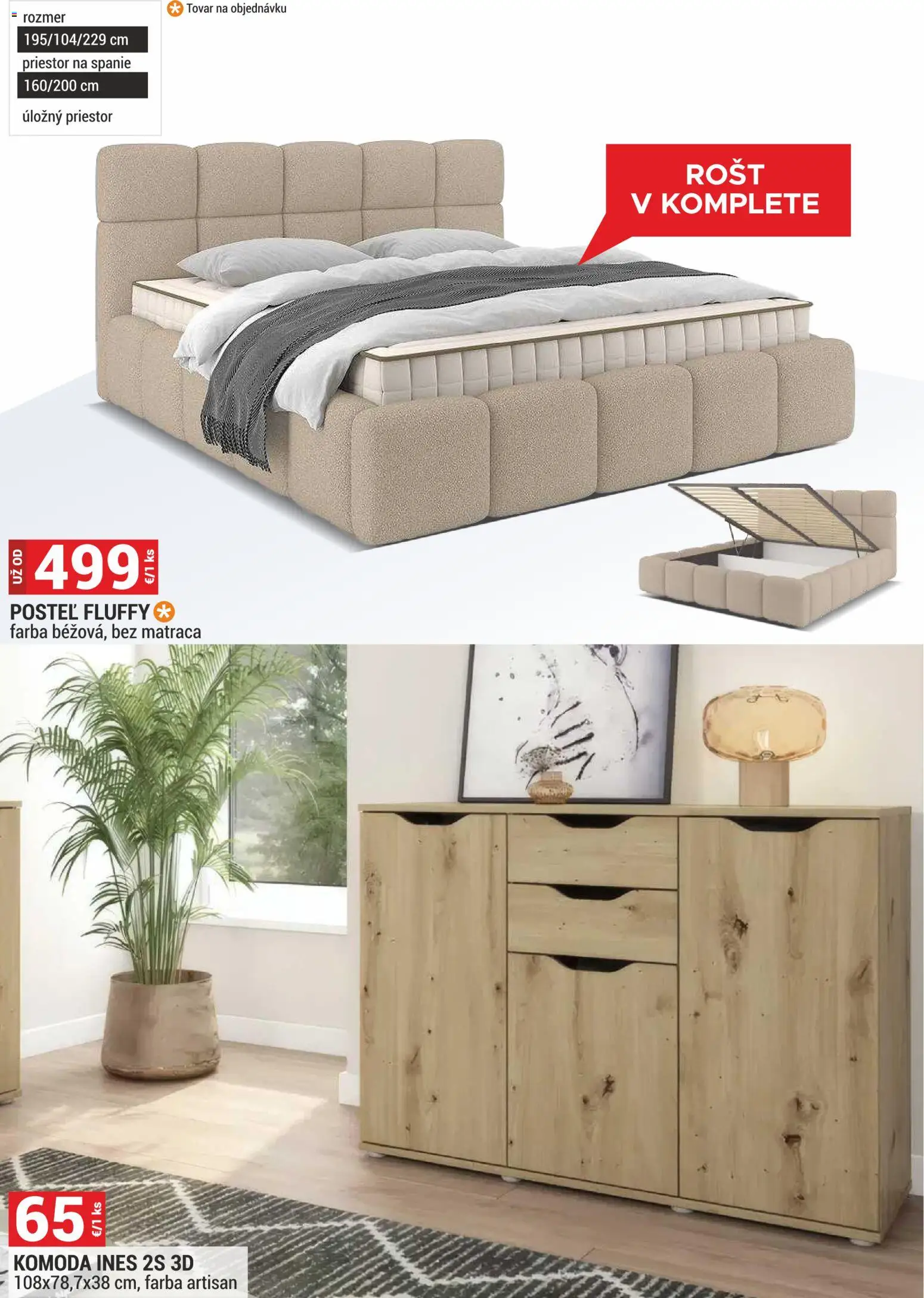 Nové Merkury Market akcie – leták je platný od 01.11.2025 | Strana: 32 | Produkty: Posteľ, Komoda