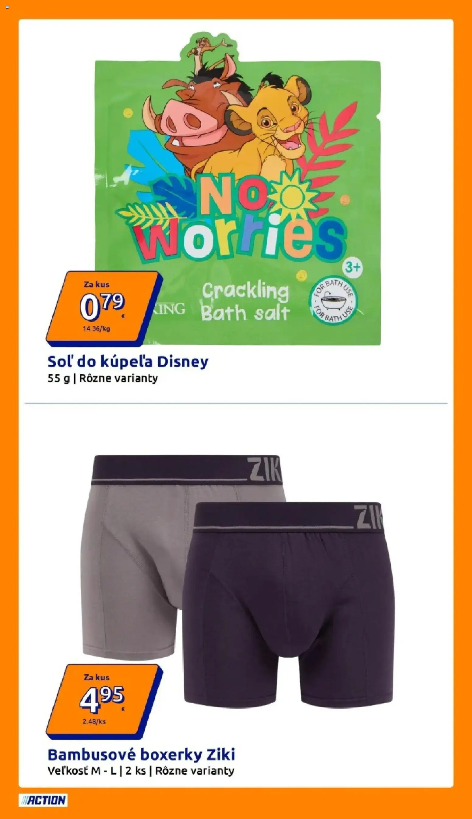 Nové Action akcie – leták je platný od 01.04.2026 | Strana: 18 | Produkty: Boxerky