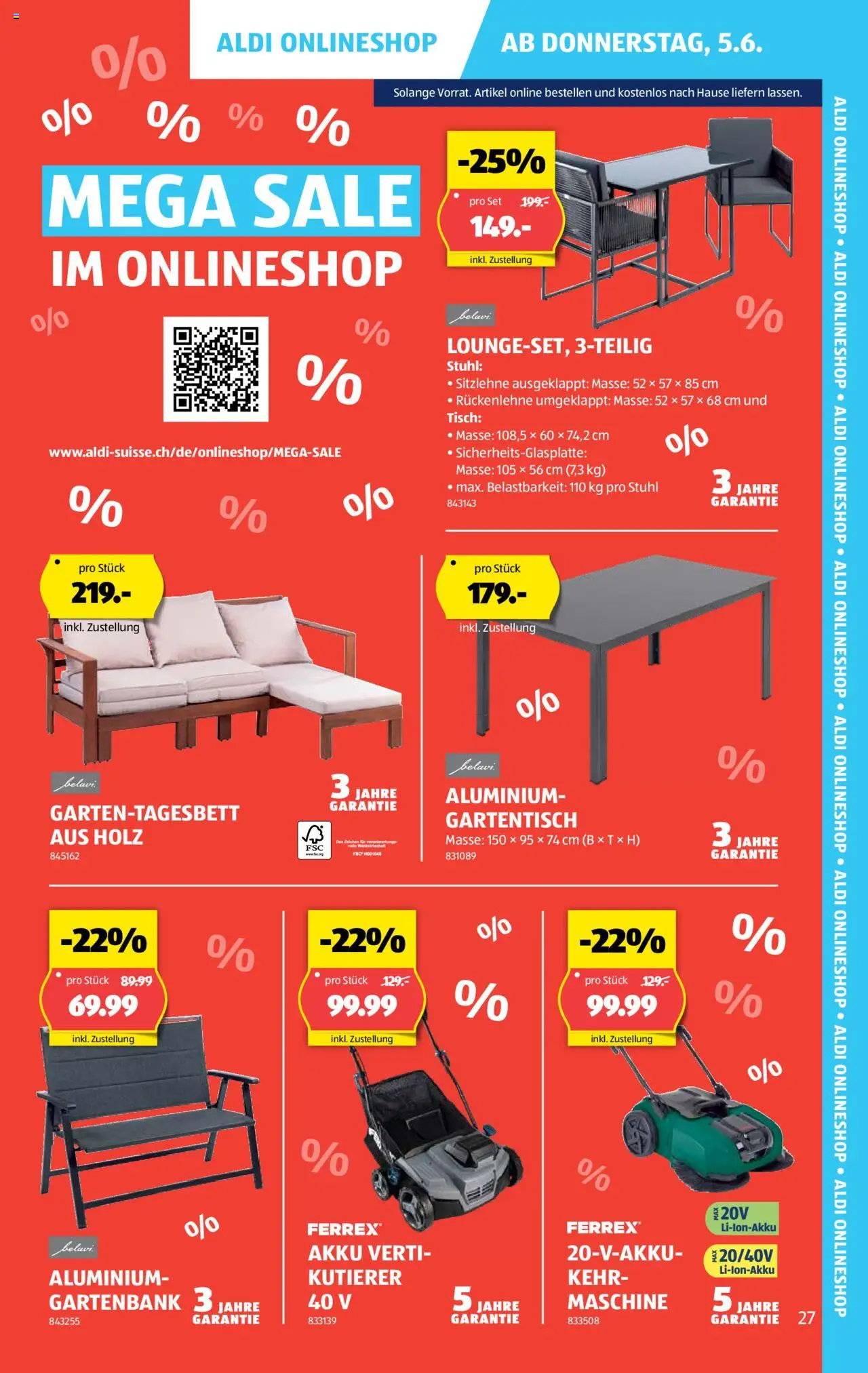 Aldi Aktionen ab 05.06.2025 | Seite: 27 | Produkte: Tisch, Stuhl