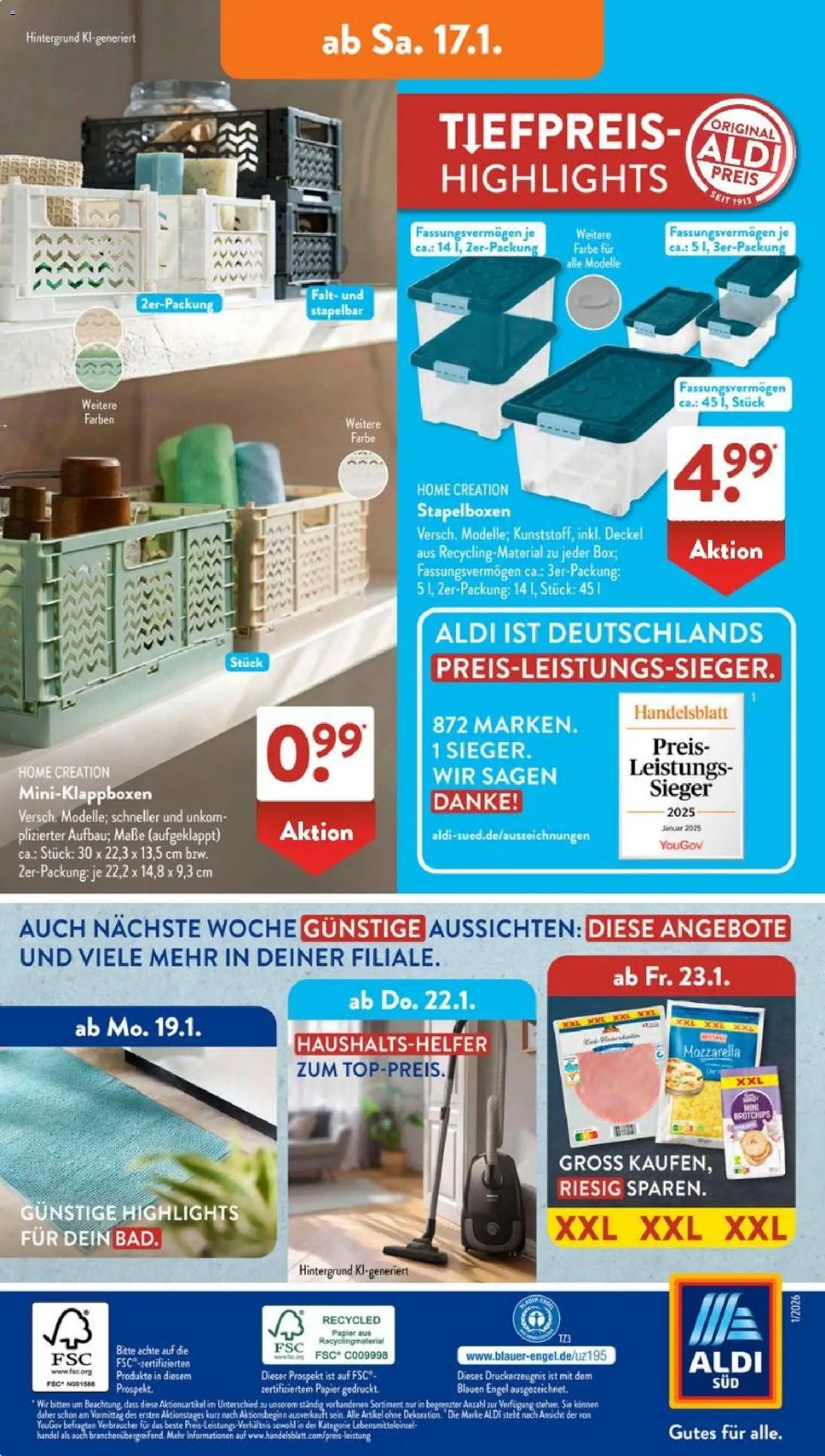 Aldi Süd Prospekt 	 – gültig ab 12.01.2026 | Seite: 18 | Produkte: Mozzarella, Home creation