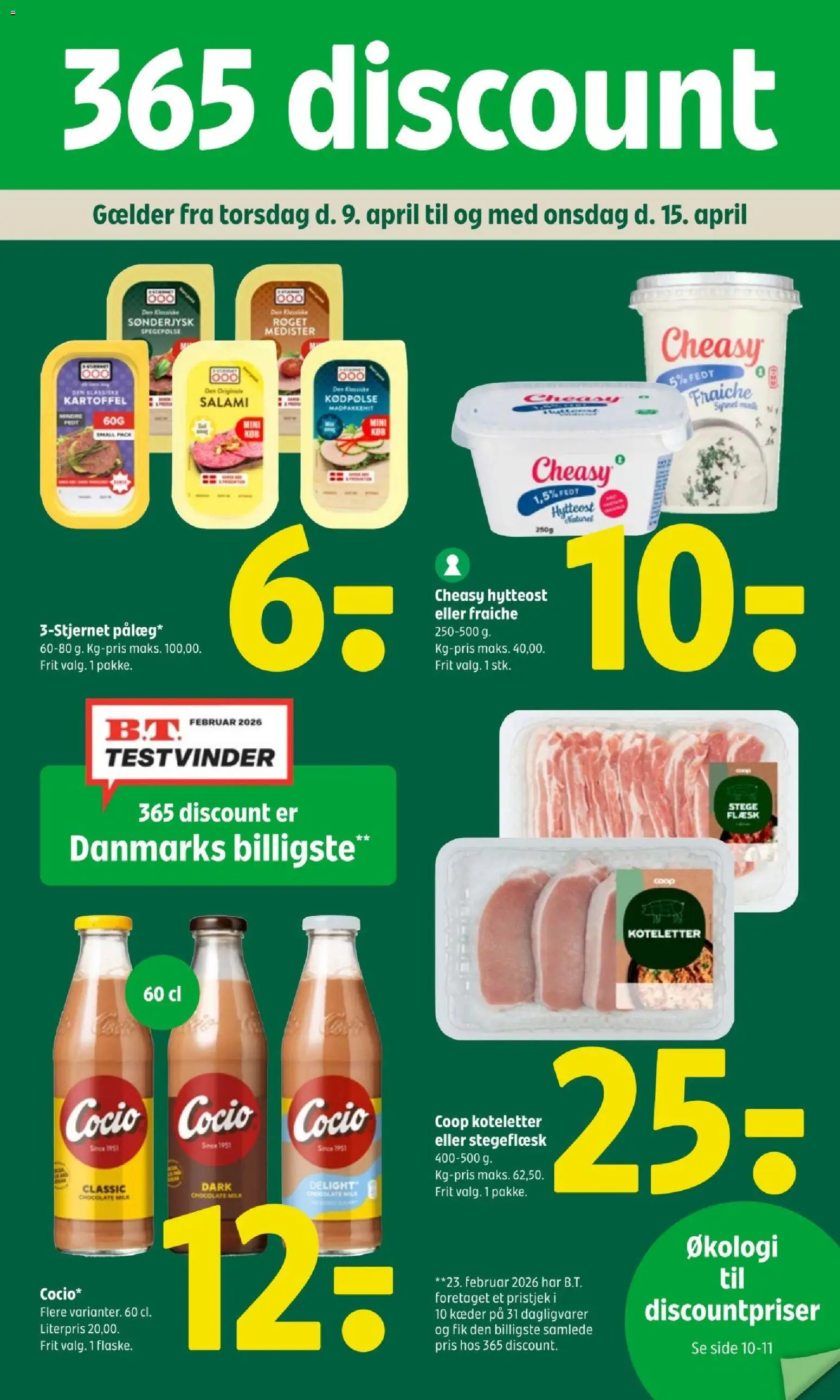 Coop 365 tilbudsavis – gyldig fra 09.04.2026 | Side: 1 | Produkter: Salami, Koteletter, Hytteost