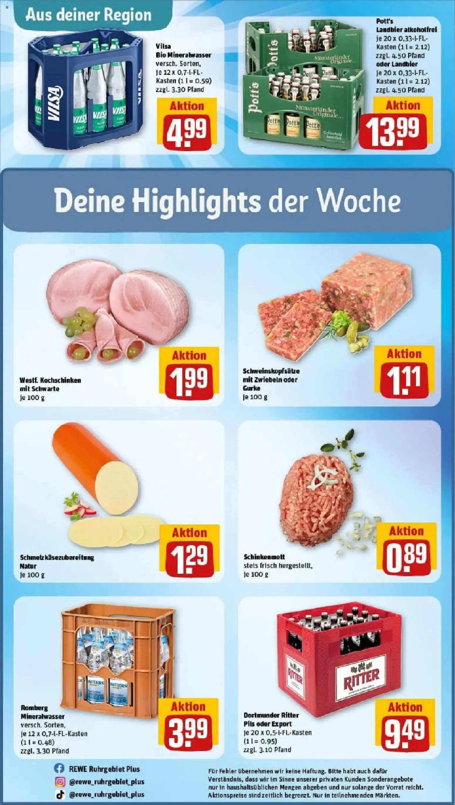 Rewe prospekt Dortmund	 – gültig ab 11.01.2026 | Seite: 32 | Produkte: Pils, Mineralwasser, Zwiebeln