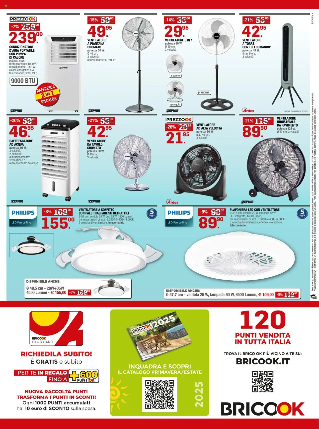 Volantino Brico OK del 10.07.2025 | Pagina: 8 | Prodotti: Tè, Acqua, Condizionatore, Lampada