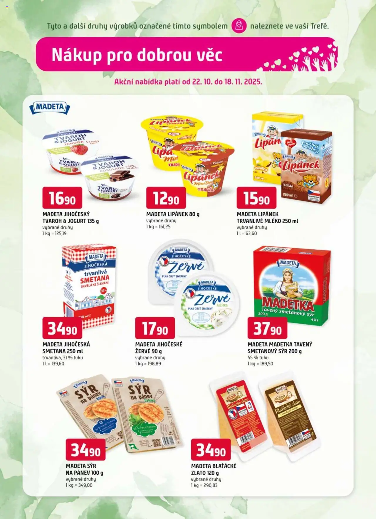 Trefa leták od 22.10.2025 | Strana: 12 | Produkty: Lipánek, Jogurt, Smetanový sýr, Kakao