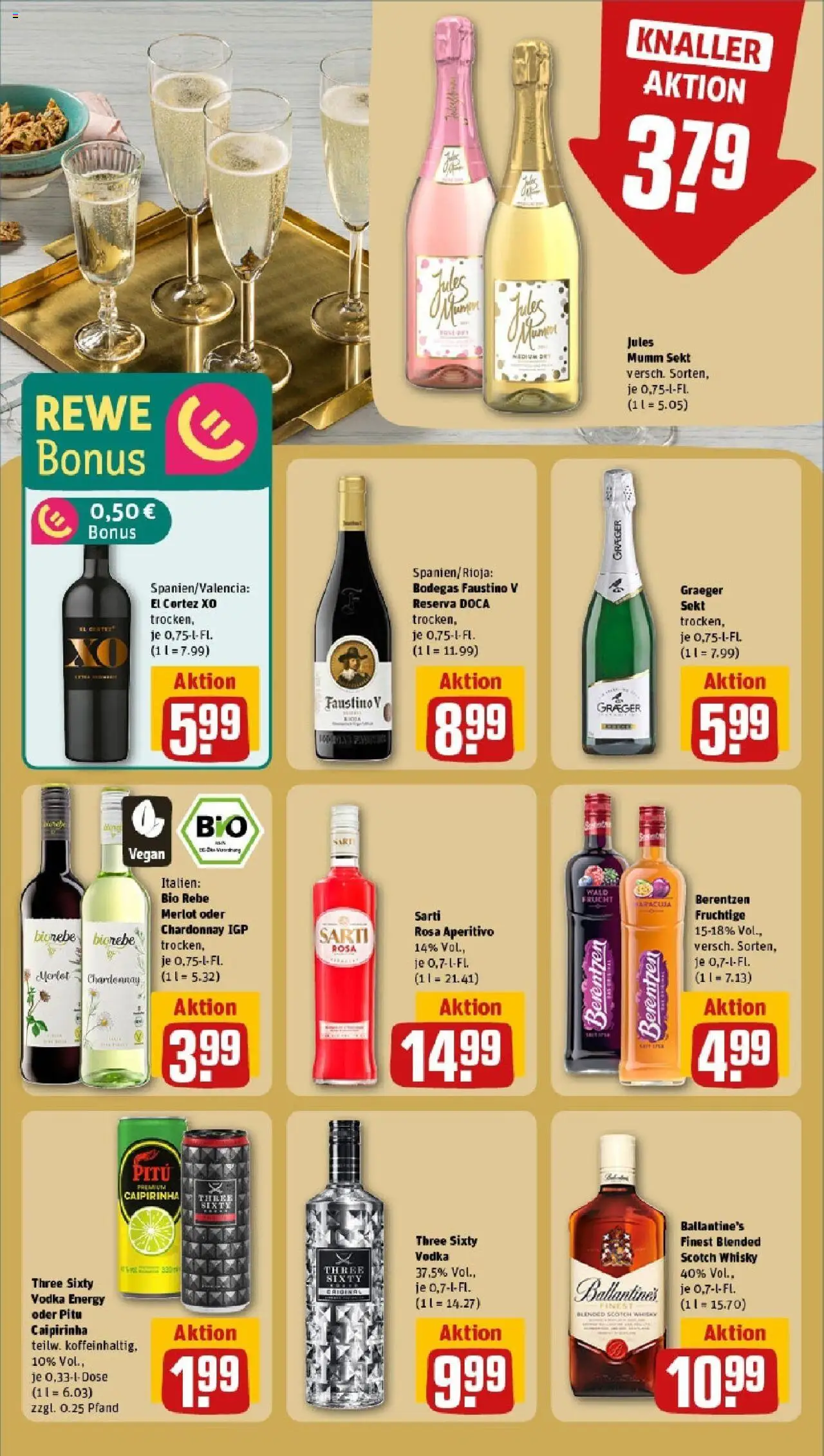 Rewe prospekt Marsberg	 - gültig ab dem 15.06.2025 | Seite: 15 | Produkte: Sekt, Merlot, Jules mumm, Vodka