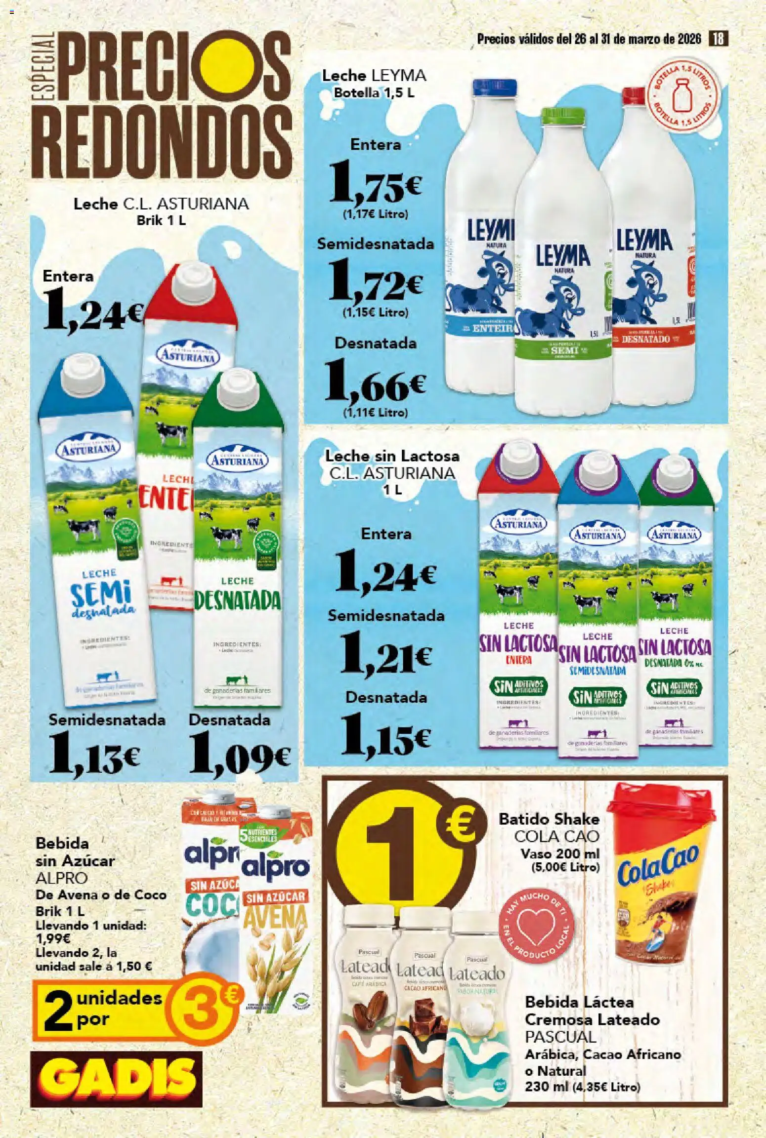 Gadis folleto │ válido desde el 26.03.2026 | Página: 18 | Productos: Leche sin lactosa, Κρεμάστρα, Leche, Τυρόπιτα