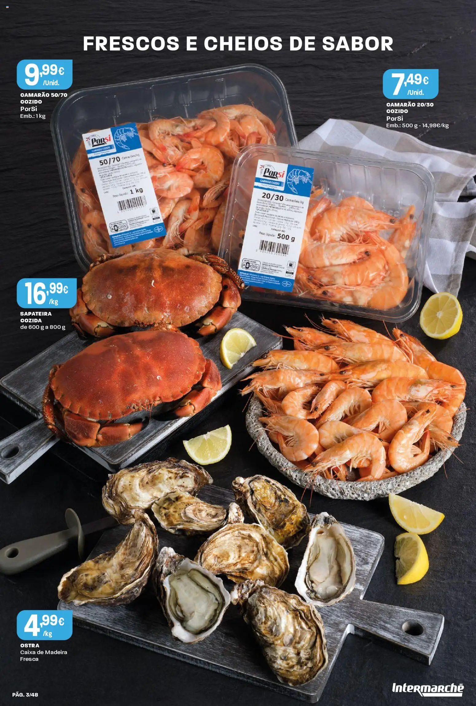 Intermarché folheto │ válido de 05.03.2026 | Página: 3 | Produtos: Camarão, Caixa, Sapateira