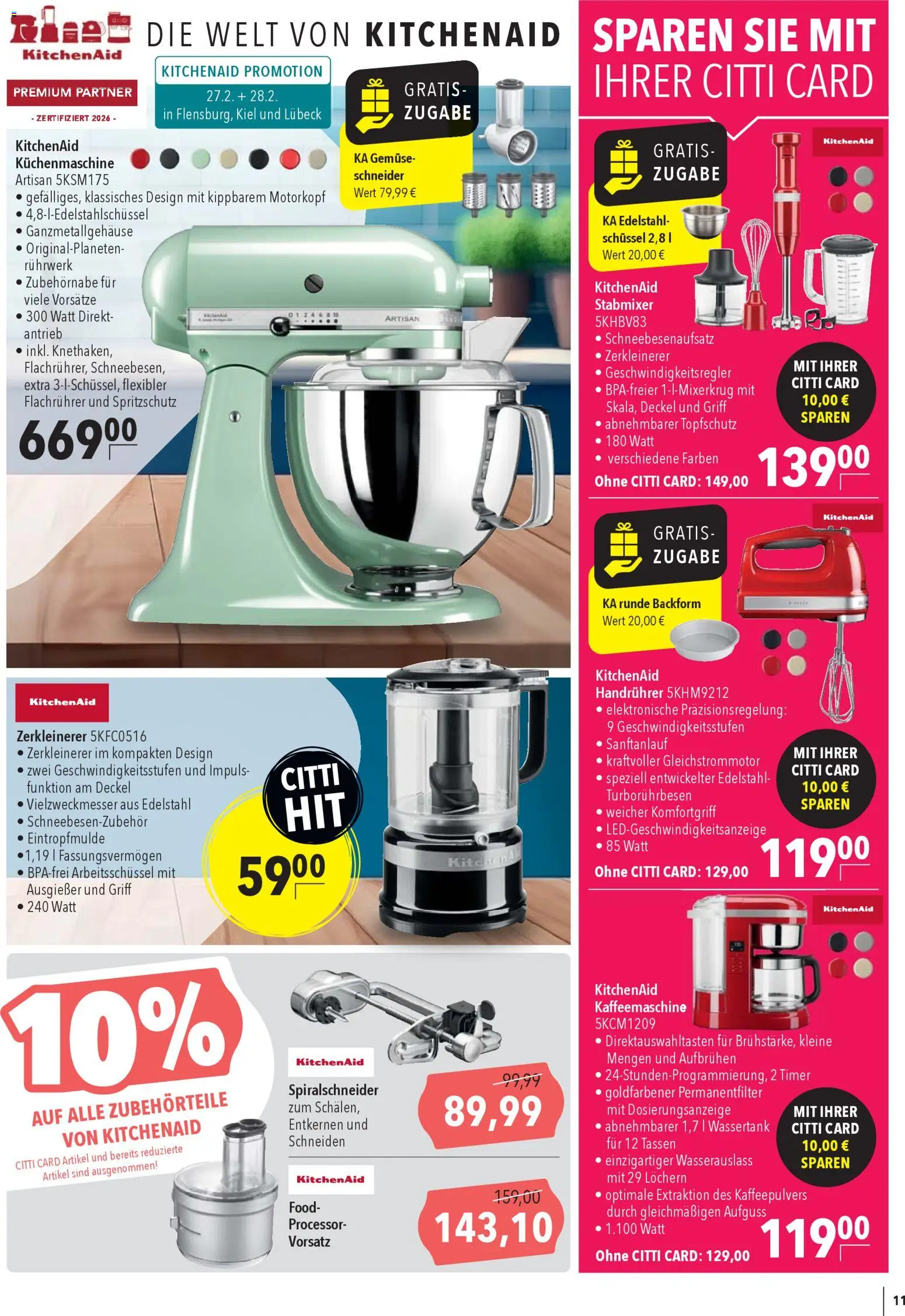CITTI Markt Markenwelten – gültig ab 25.02.2026 | Seite: 11 | Produkte: Kaffeemaschine, Gemüse, Stabmixer