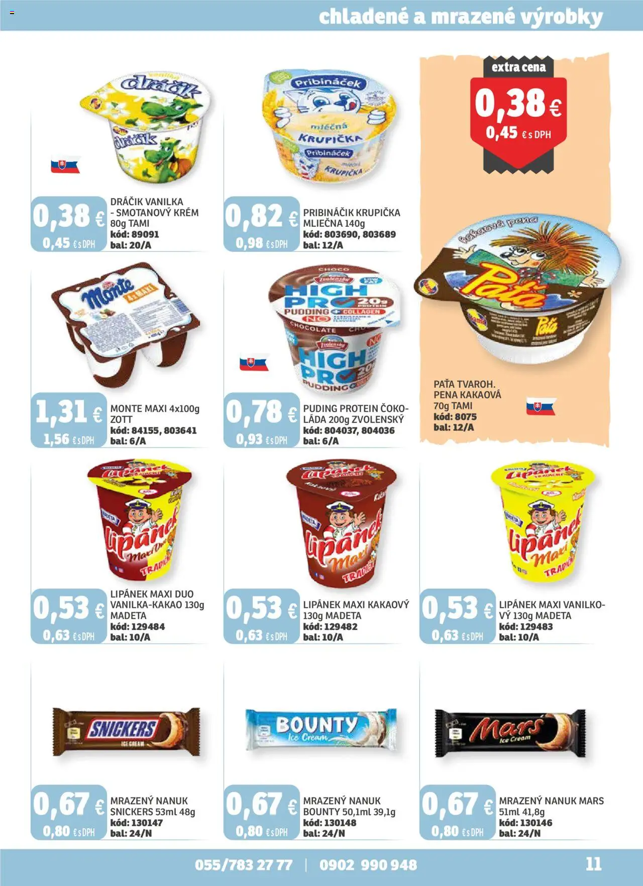 Nové Labaš akcie – leták je platný od 05.09.2025 | Strana: 11 | Produkty: Pribináčik, Protein, Nanuk, Krém
