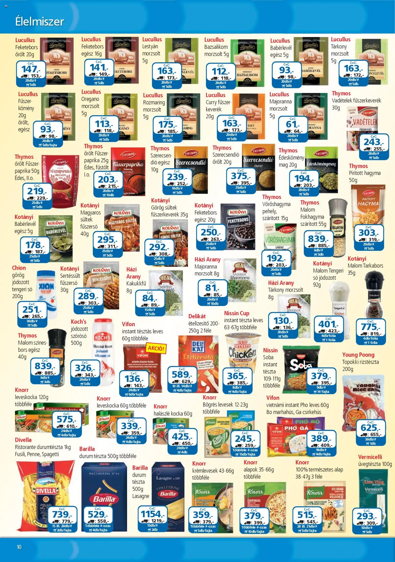 ÁRKLUB akciós ujság - amely érvényes a következő dátumtól: 01.02.2026 | Oldal: 10 | Termékek: Spagetti, Leveskocka, Vöröshagyma, Kakukkfű