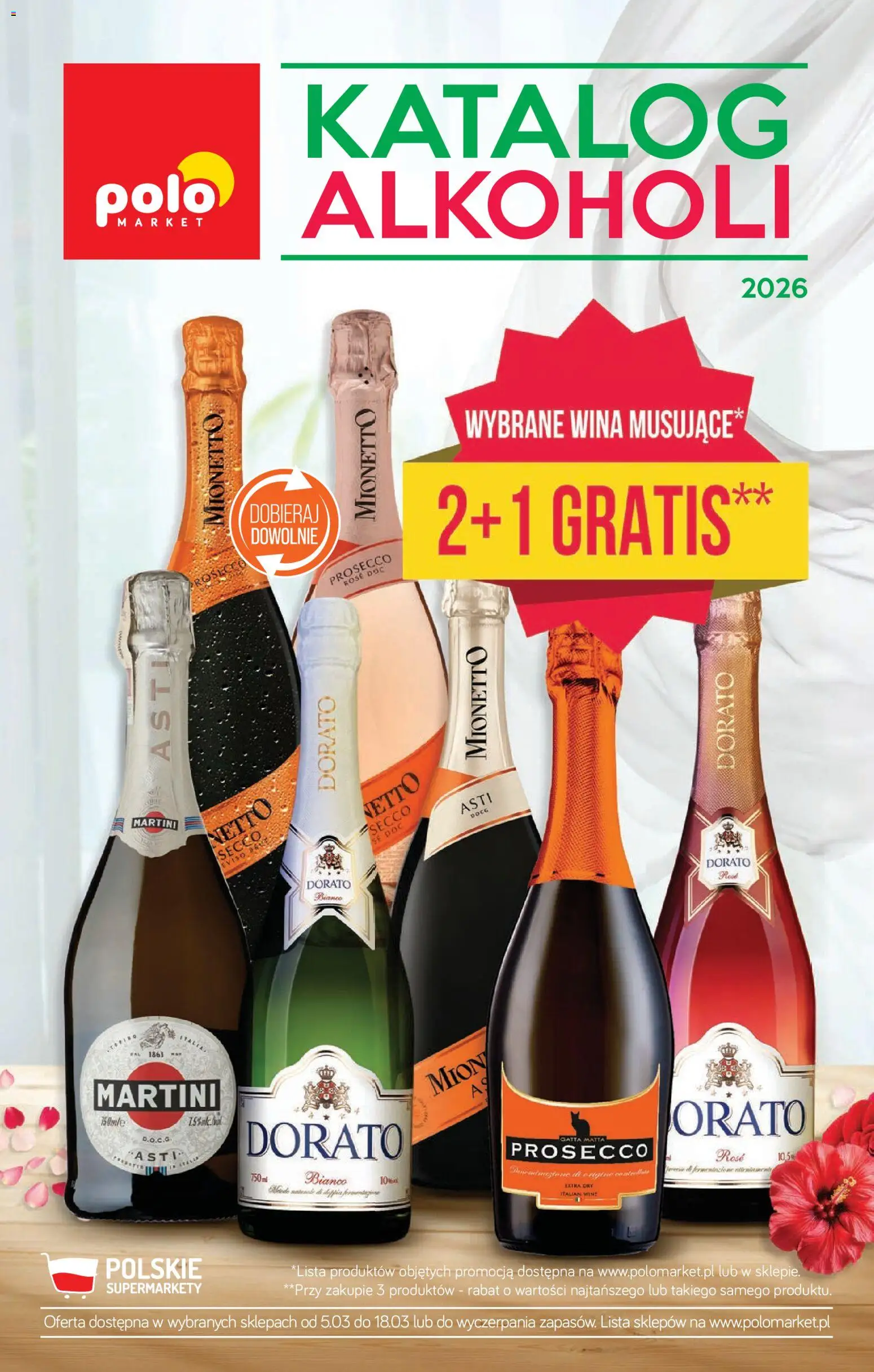 POLOmarket katalog - Alkoholi od 05.03.2026 | Strona: 1 | Produkty: Martini, Gatta, Mionetto prosecco, Prosecco