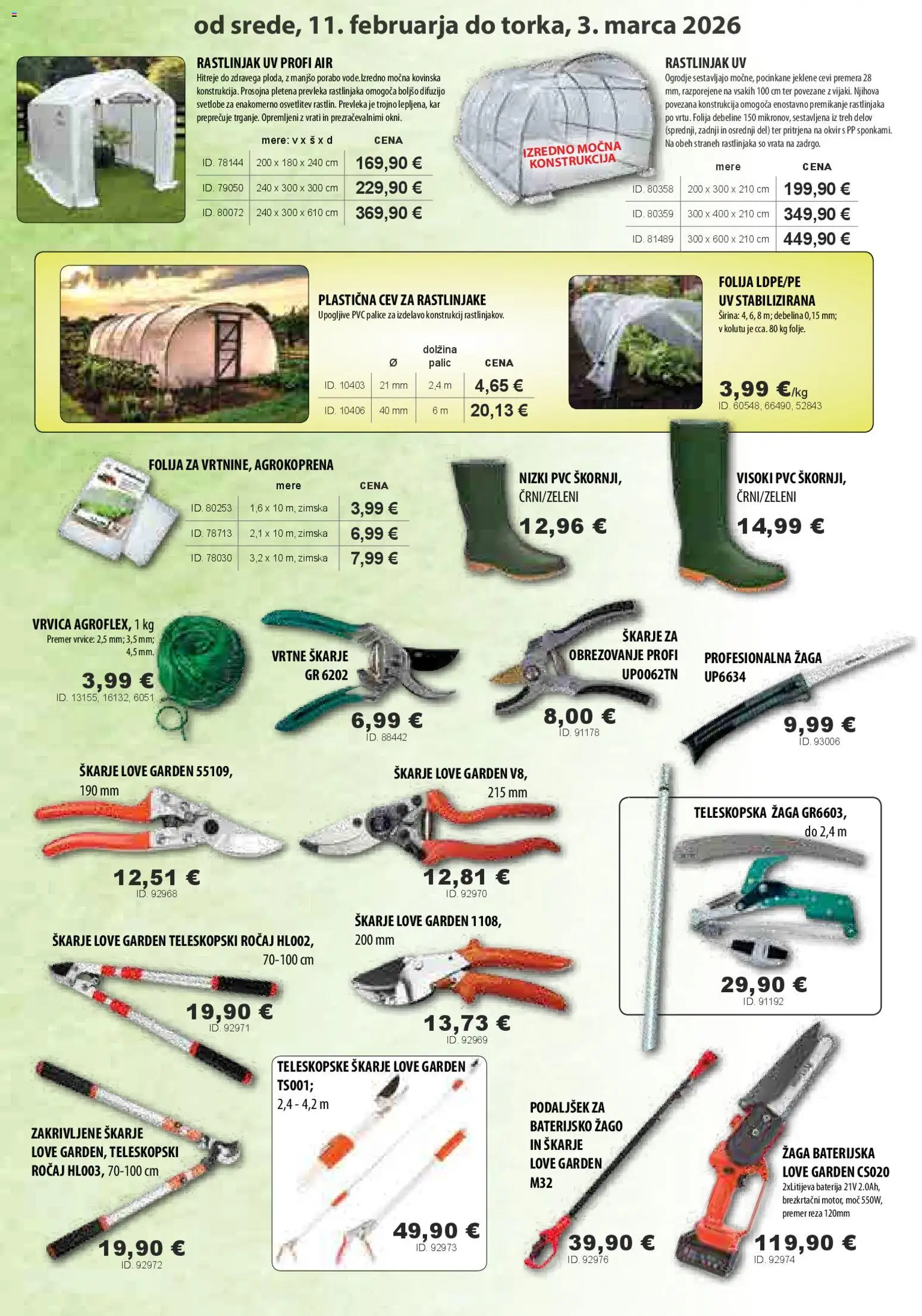 Novi Živex katalog ponudbe – veljaven od 11.02.2026 | Stran: 4 | Izdelki: Baterija, Okvir, Teleskopska žaga, Vrata