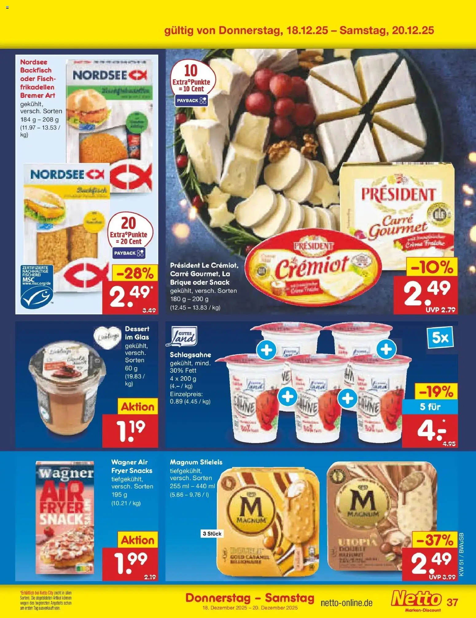 Netto Marken-Discount prospekt Stemwede-Dielingen	 – gültig ab 15.12.2025 | Seite: 45 | Produkte: Schlagsahne, Fisch