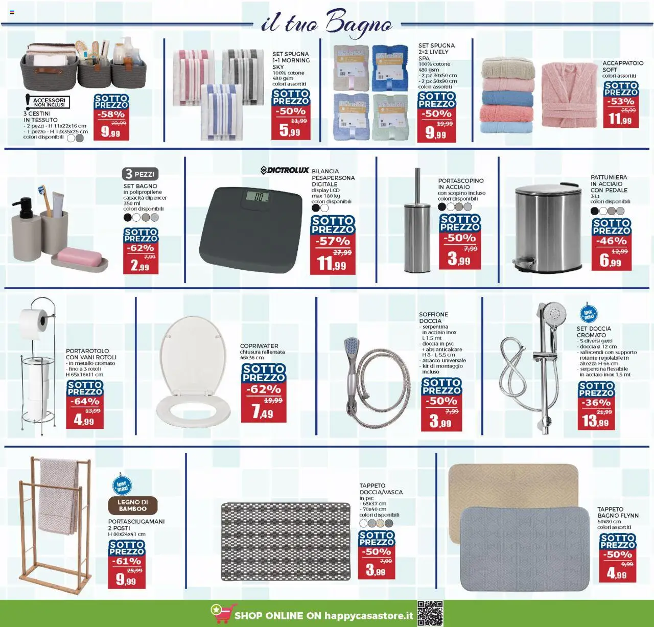 Volantino Happy Casa del 27.08.2025 | Pagina: 7 | Prodotti: Scopino, Spugna, Anticalcare, Portarotolo