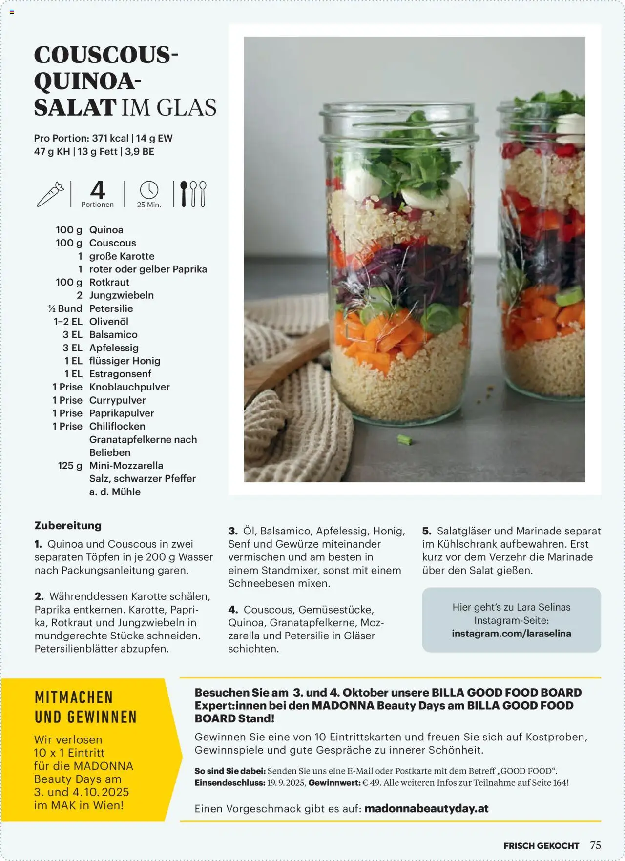 Billa AT akciós ujság - amely érvényes a következő dátumtól: 01.09.2025 | Oldal: 73 | Termékek: Quinoa, Mák, Só