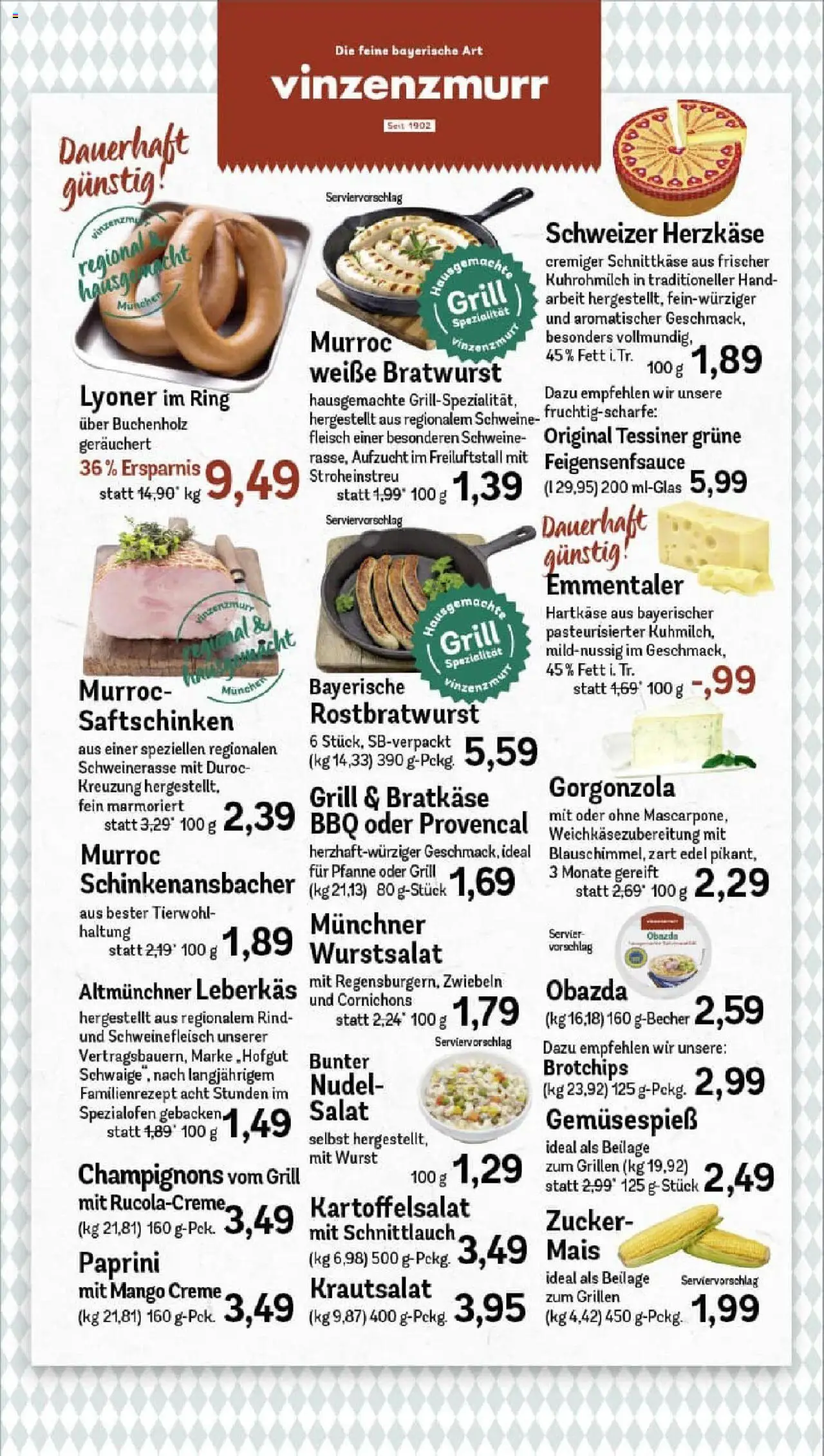 Rewe prospekt Aschheim	 - gültig ab dem 27.07.2025 | Seite: 13 | Produkte: Bratwurst, Champignons, Zwiebeln, Mango
