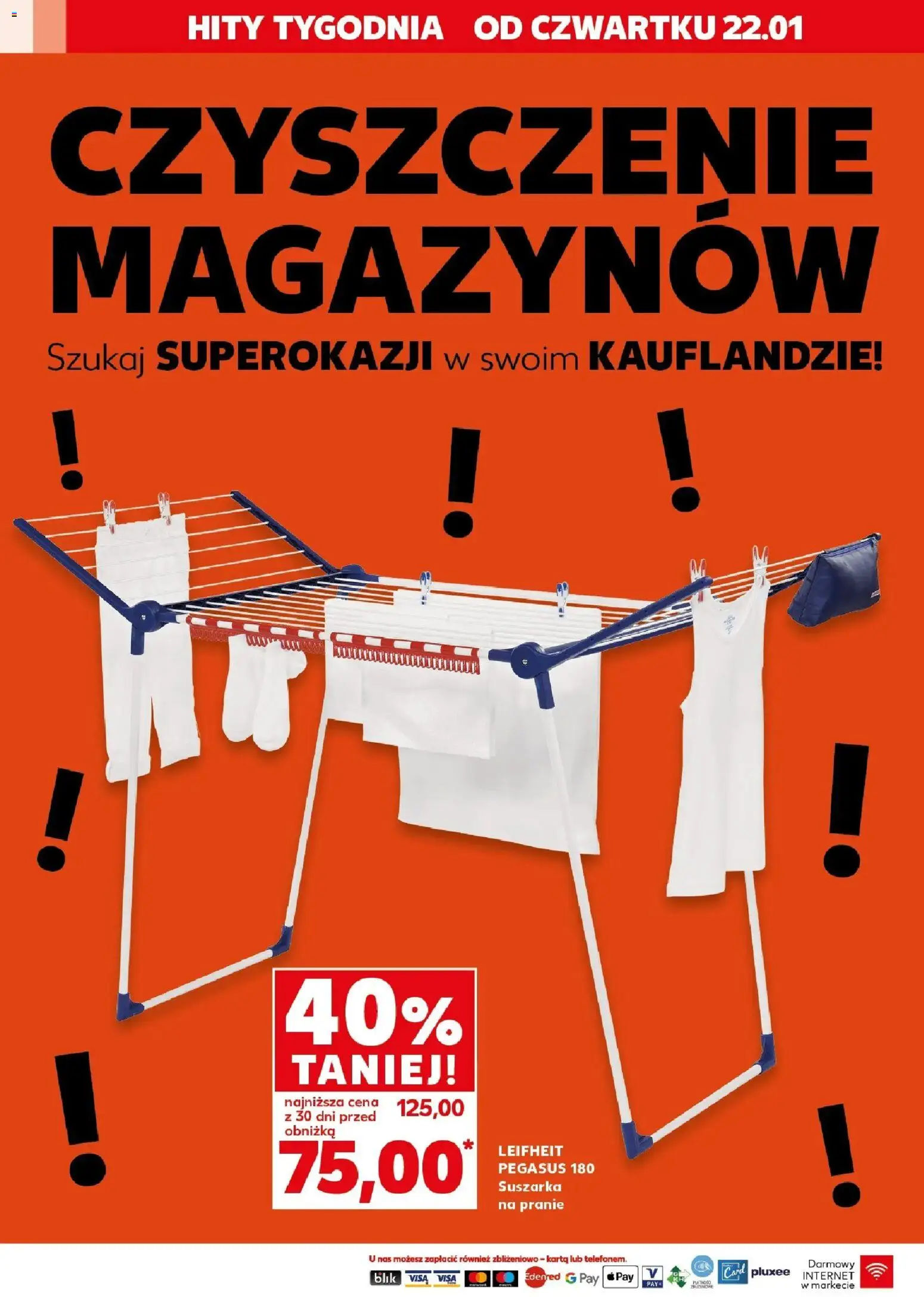 Kaufland gazetka - Mega okazje od 22.01.2026 | Strona: 2 | Produkty: Karta, Suszarka na pranie, Suszarka
