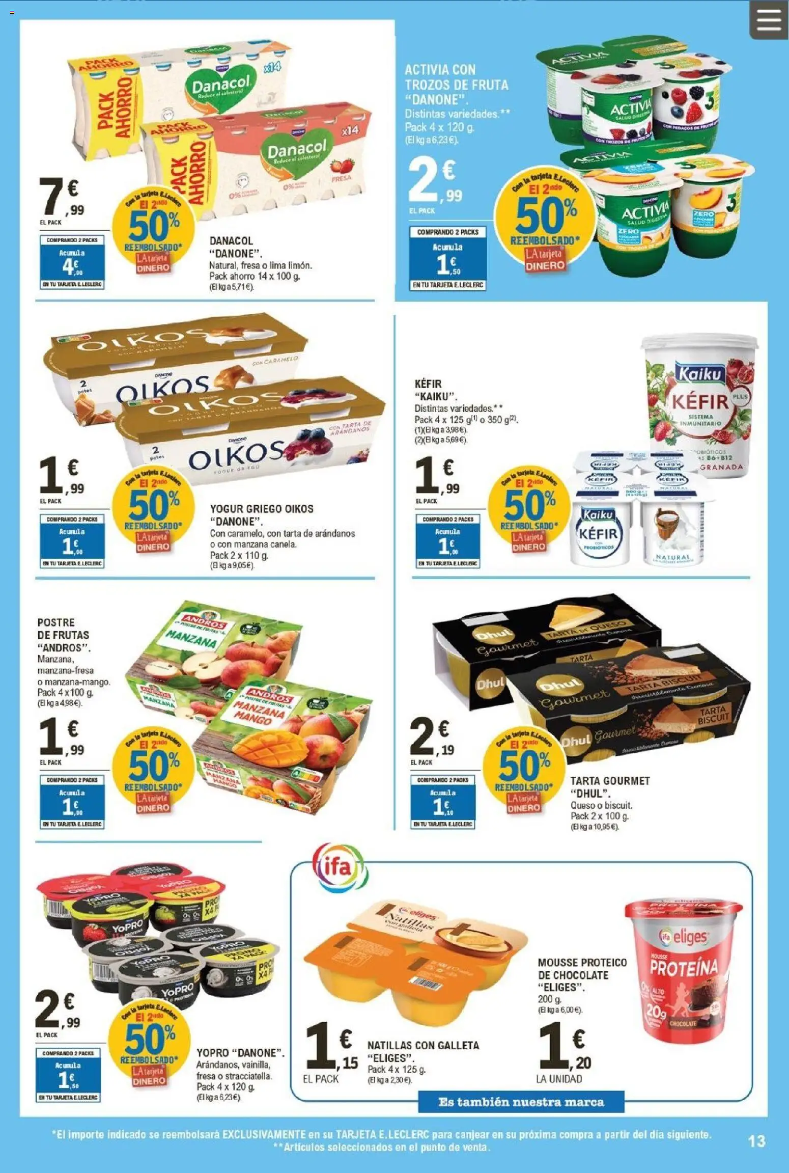 E.Leclerc folleto │ válido desde el 04.02.2026 | Página: 13 | Productos: Lima, Yogur, Μαγειρική εστία, Té